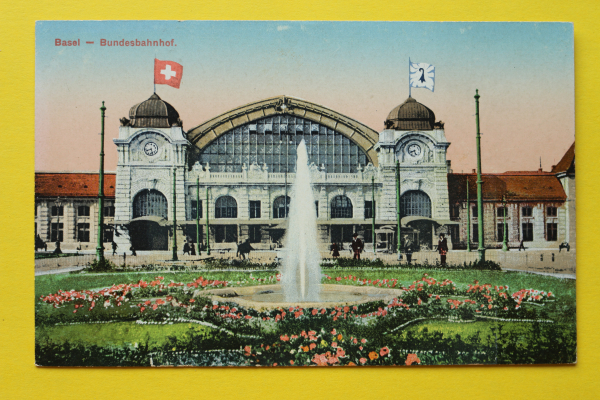 Ansichtskarte Basel / Bundesbahnhof / 1905-1920 / Bahnhof – Architektur